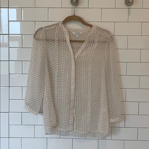 Charming Charlie Sheer Polka Dot Top